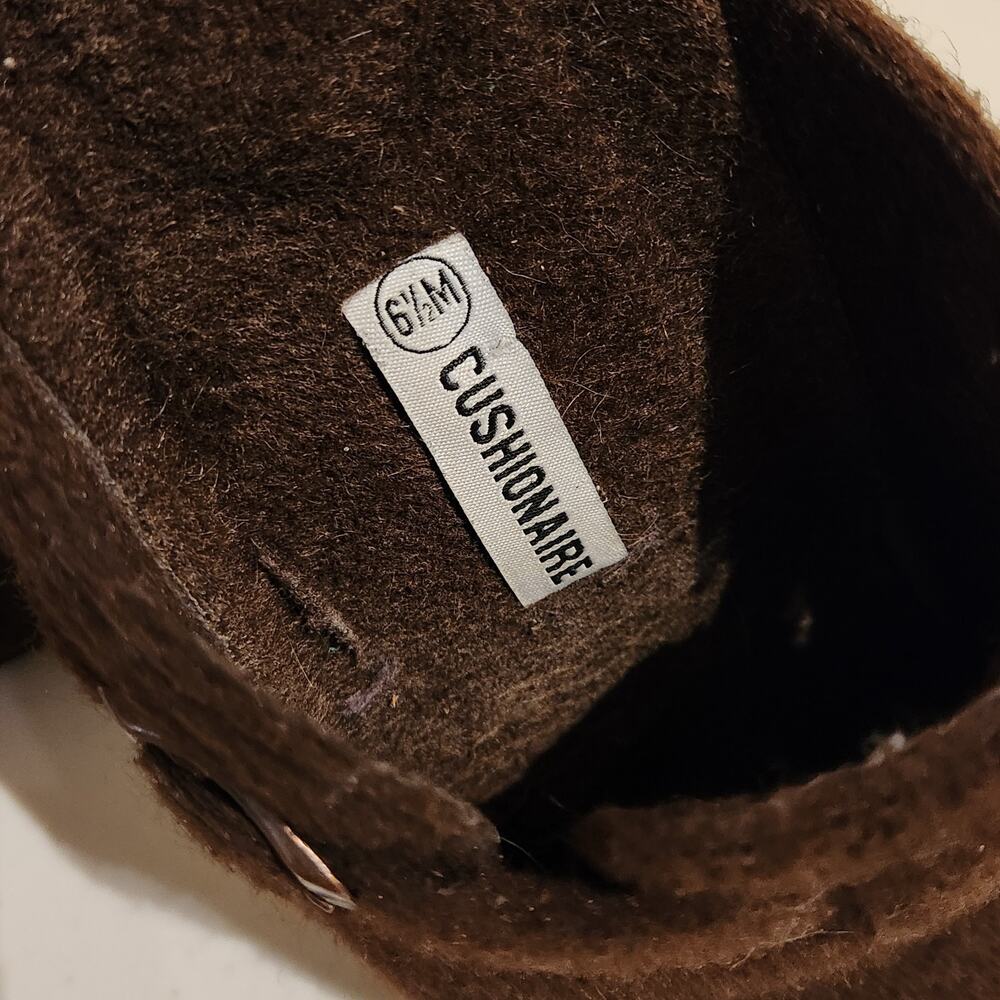 Cushionaire Sz 6.5 Fuzzy Chocolate Brown Clog Mules Slides Cozy Fall Shoes - Picture 8 of 11